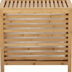 Aden Laundry Basket Bamboo With Laundry Bag, Nature