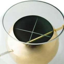 Alba Vase Mouth Blown Glass / Brass, Cylinder