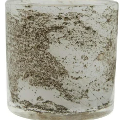 Ambra Candle Holder 8 cm, White/Brown