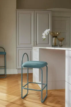 Angui Bar Stool H82.5 cm, Dusty Blue