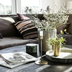 Anit Candle Stand 12 cm, Antique Brass