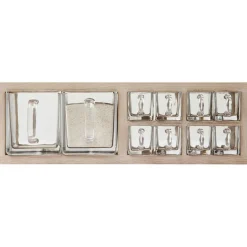 A-Organizer Shelf With 10 Glass Jugs, Oak