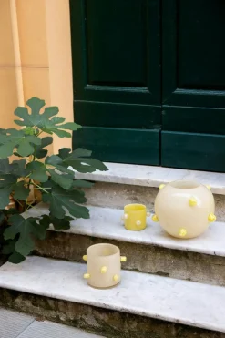 Arlo Candle Holder M, Beige / Yellow