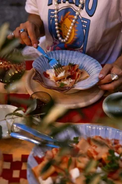 Armona Plate 23,5 cm, White / Light Blue