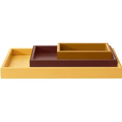 Arrange Set With 3 Trays, Amber / Masala / Acacia
