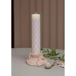 ART PIECE lava Candle Holder, Powder Rose