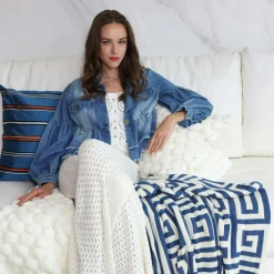 Artist Stripe Cushion Cover 50x50 cm, Blue