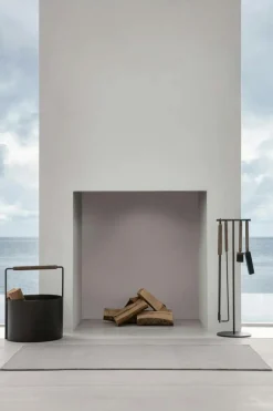 Ashi Fireplace Tools With Stand 5 Pieces, Black