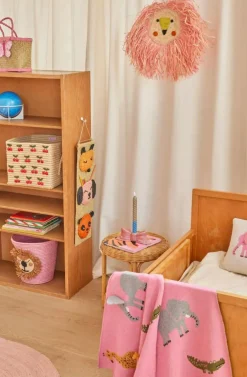 Baby Blanket Knitted With Animals & 3D Details, Chocolate