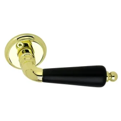 Balder Door Handle 107mm, Brass/Black