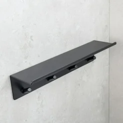 Base Hook Strip With Shelf, Brushed Stainless