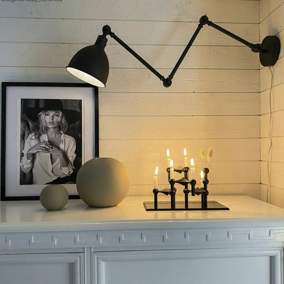 Bazar Wall Lamp Long Arm, Grey