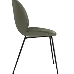 Beetle Chair Upholstered Black Base / Velvet, Rusty Red