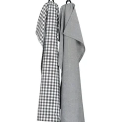 Bella Kitchen Towel 50x70 cm 2-pack, Dark Grey / White