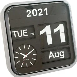 Big Flip Wall Clock, Black/Silver