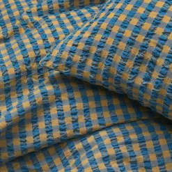 Bæk & Bølge Bed set 150x210 + 50x60 cm, Dark Blue / White