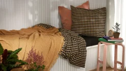 Bæk & Bølge Bed set 150x210 + 50x60 cm, Dark Blue / White