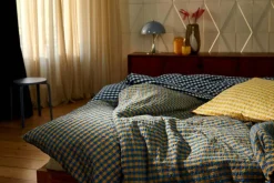 Bæk & Bølge Bed set 150x210 + 50x60 cm, Dark Blue / White