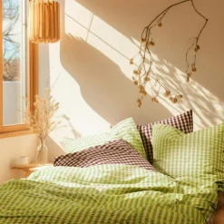 Bæk & Bølge Bed set 150x210 + 50x60 cm, Dark Blue / White