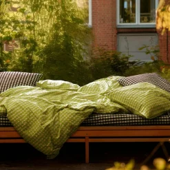 Bæk & Bølge Bed set 150x210 + 50x60 cm, Dark Blue / White