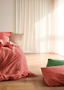 Bæk & Bølge Bed set 150x210 + 50x60 cm, Dark Blue / White