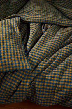 Bæk & Bølge Bed set 150x210 + 50x60 cm, Dark Blue / White