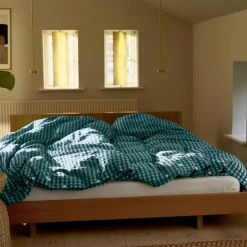 Bæk & Bølge Bed set 150x210 + 50x60 cm, Dark Blue / White