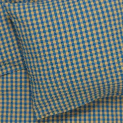 Bæk & Bølge Bed set 150x210 + 50x60 cm, Dark Blue / White