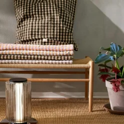 Bæk & Bølge Pillowcase 60x63 cm, Green/Pale Pink