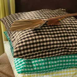 Bæk & Bølge Pillowcase 60x63 cm, Green/Pale Pink