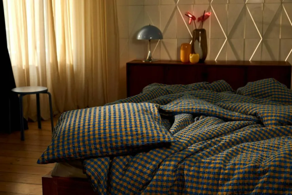 Bæk & Bølge Pillowcase 60x63 cm, Green/Pale Pink