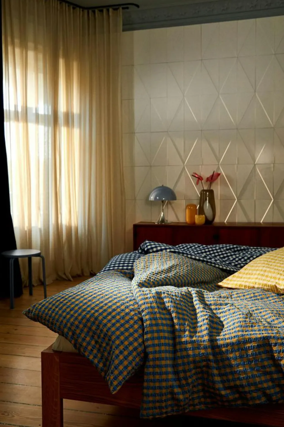 Bæk & Bølge Pillowcase 60x63 cm, Green/Pale Pink