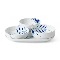 Blue Fluted Mega Serving Set, 4 Pieces