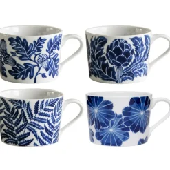 Botanica Set With 4 Mugs 24 cl, Blue