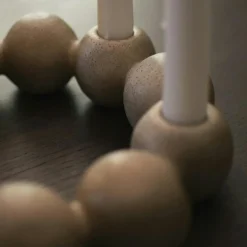 BRIGHT CANDLE round beige Candlestick Ø27 cm Beige