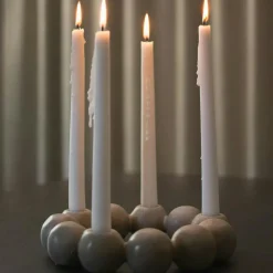 BRIGHT CANDLE round beige Candlestick Ø27 cm Beige