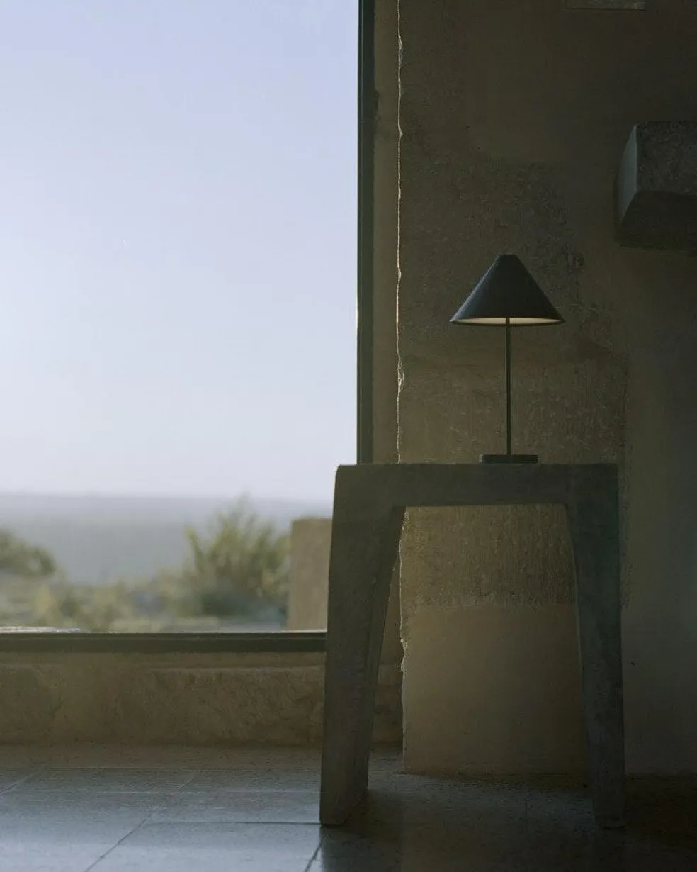 Brolly Table Lamp Portable, Linen