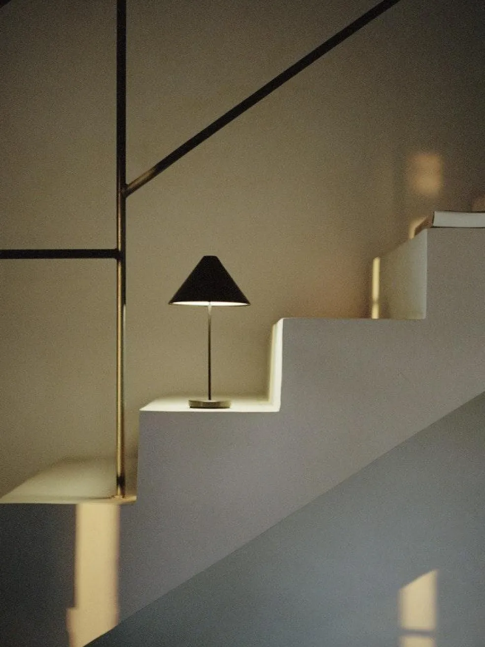 Brolly Table Lamp Portable, Linen