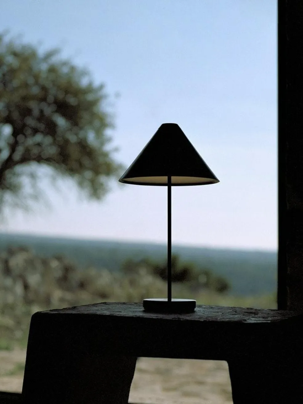 Brolly Table Lamp Portable, Linen