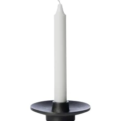 Candle Holder Blackened Aluminium, Ø12 cm
