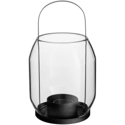 Candle Holder Glass, 22 cm Black