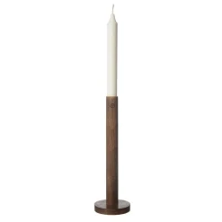Candlestick Dark Brown Wood, 15x8 cm