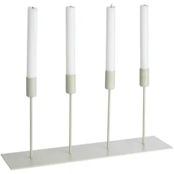 Candlestick Metal, 42 cm Beige