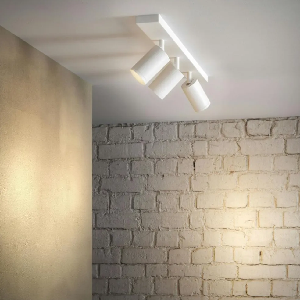 Canspot 57 Triple Bar Spotlight, White / Brass