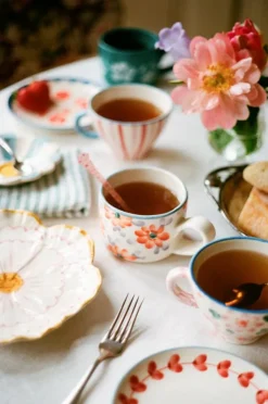 Cappuccino Cup Ceramic 20 cl, Orange Flowers