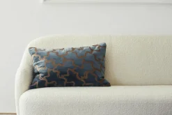 Chand Cushion Cover 40x60 cm, Cognac / Sea Blue