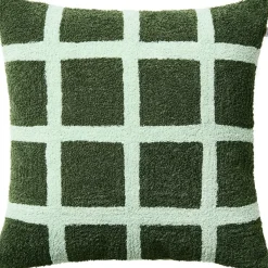 Check Cushion Cover 50x50 cm, Cactus Green / Aqua