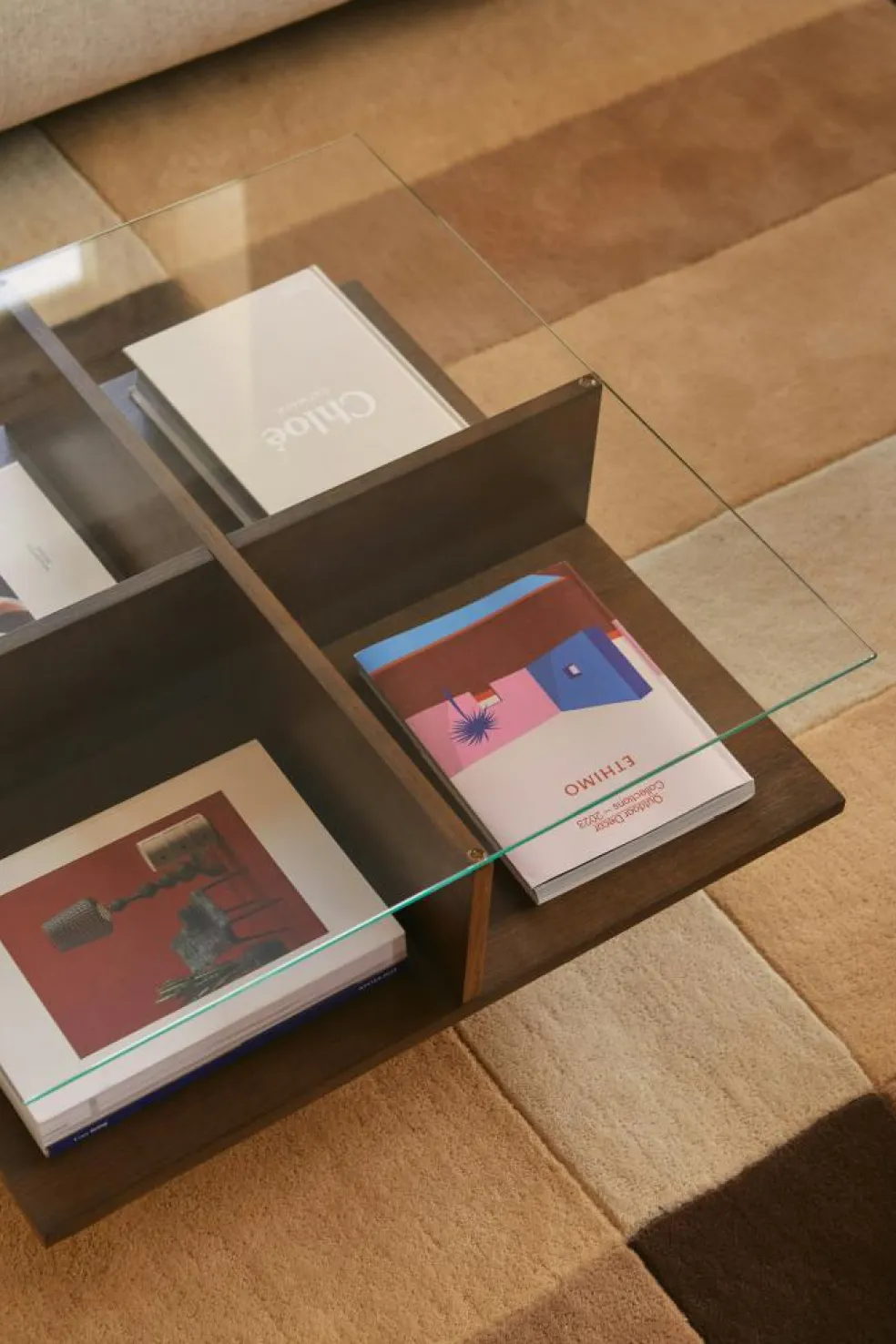 Checks Wool Rug Beige, 250x350 cm