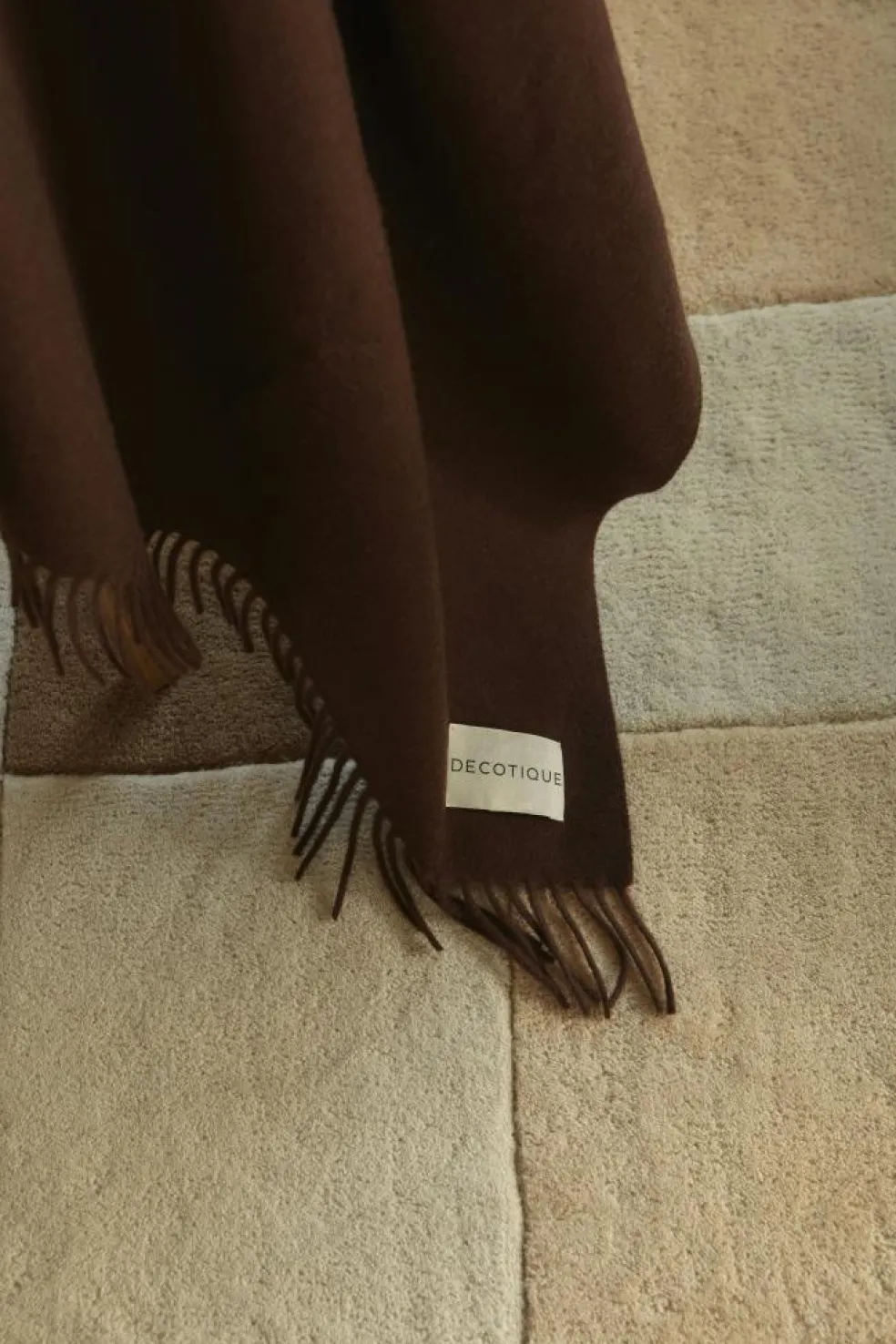 Checks Wool Rug Beige, 250x350 cm