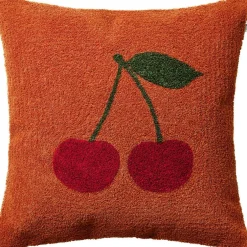 Cherry Cushion Cover 50x50 cm / Apricot Orange / Green / Red